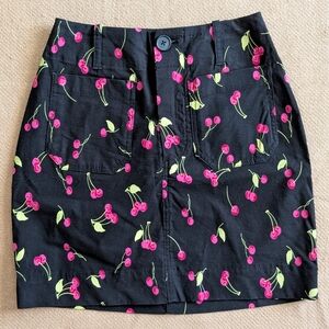 Anthropologie Maeve Colette Black Cherry Patterned Mini Skirt NWT